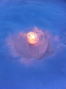 Ice lantern made by Adrienne Wyper